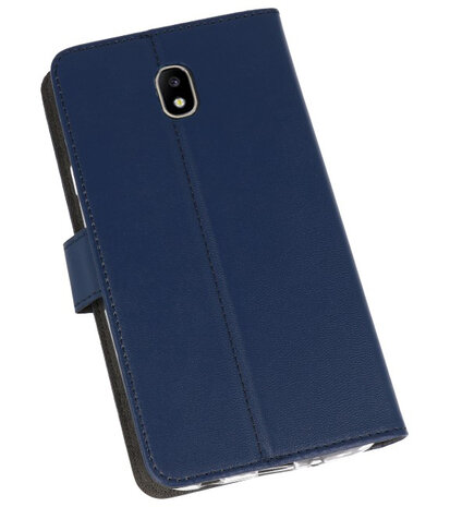 Navy Wallet Cases Hoesje voor Samsung Galaxy J7 2018