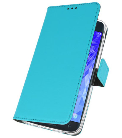 Blauw Wallet Cases Hoesje voor Samsung Galaxy J7 2018 