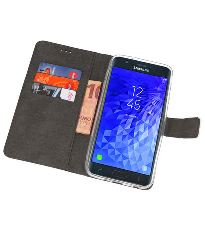 Wit Wallet Cases Hoesje voor Samsung Galaxy J7 2018