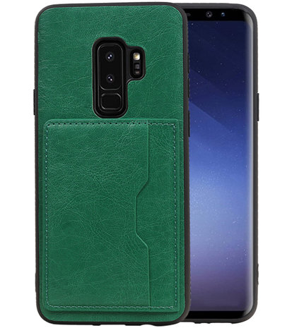 Groen Staand Back Cover 1 Pasje Hoesje voor Samsung Galaxy S9 Plus 