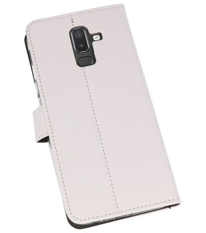 Wit Wallet Cases Hoesje voor Samsung Galaxy J8 