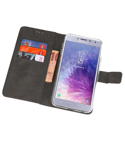 Wit Wallet Cases Hoesje voor Samsung Galaxy J4 2018