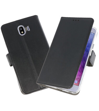 Zwart Wallet Cases Hoesje voor Samsung Galaxy J4 2018