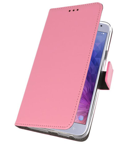 Roze Wallet Cases Hoesje voor Samsung Galaxy J4 2018
