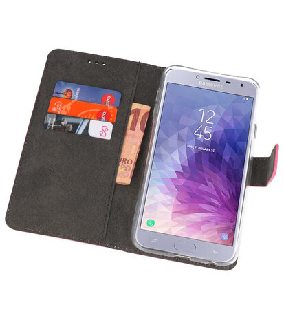 Roze Wallet Cases Hoesje voor Samsung Galaxy J4 2018