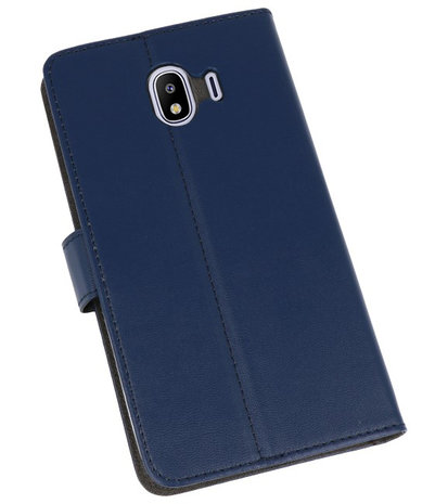 Navy Wallet Cases Hoesje voor Samsung Galaxy J4 2018