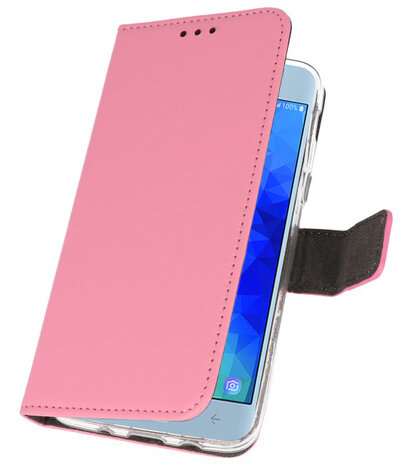 Roze Wallet Cases Hoesje voor Samsung Galaxy J3 2018 