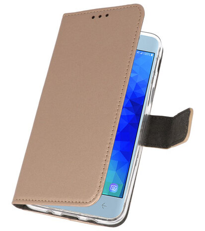 Goud Wallet Cases Hoesje voor Samsung Galaxy J3 2018