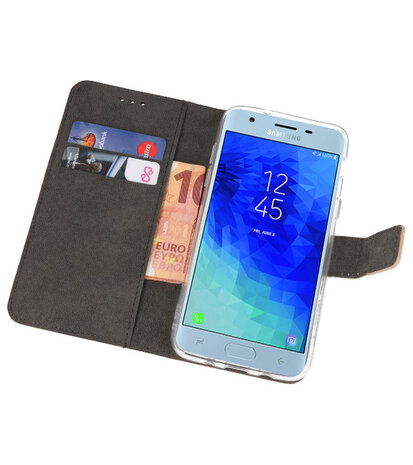 Goud Wallet Cases Hoesje voor Samsung Galaxy J3 2018