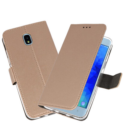 Goud Wallet Cases Hoesje voor Samsung Galaxy J3 2018