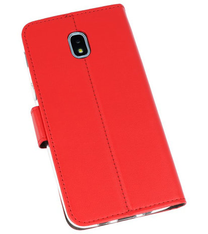 Rood Wallet Cases Hoesje voor Samsung Galaxy J3 2018 