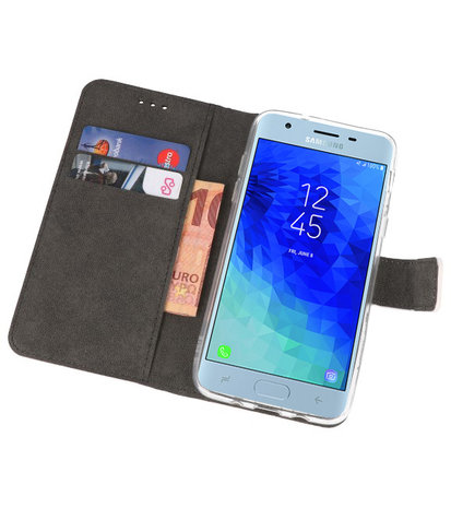 Wit Wallet Cases Hoesje voor Samsung Galaxy J3 2018