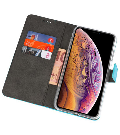 Blauw Wallet Cases Hoesje voor iPhone XS Max 