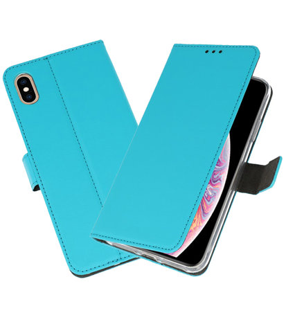 iPhone XS Max Hoesje Wallet Cases Blauw