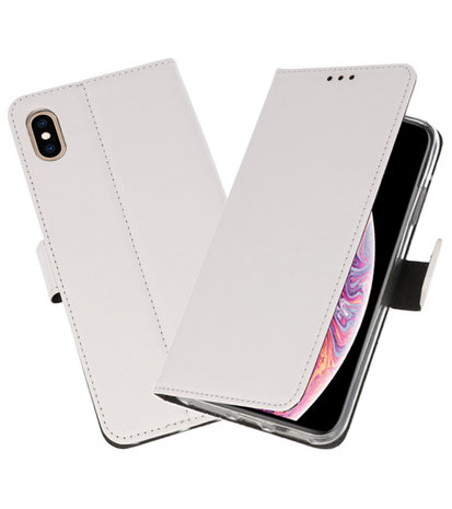 Wit Wallet Cases Hoesje voor iPhone XS Max 