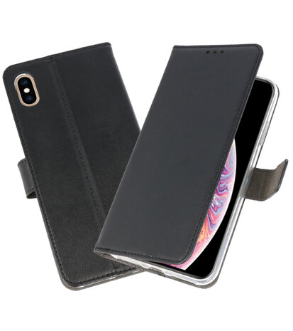 iPhone XS Max Hoesje Wallet Cases Zwart