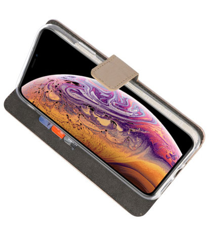 Goud Wallet Cases Hoesje voor iPhone XS Max 