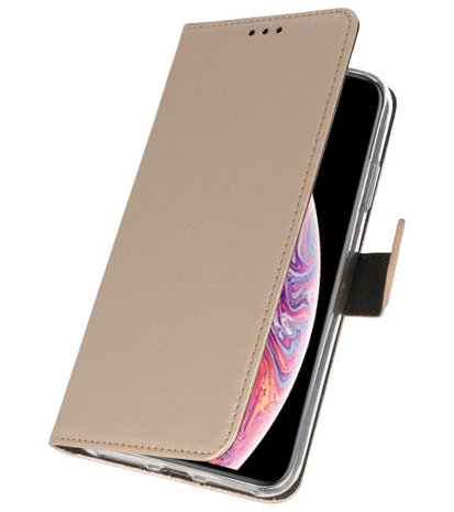 Goud Wallet Cases Hoesje voor iPhone XS Max 