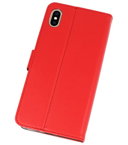 Rood Wallet Cases Hoesje voor iPhone XS Max 