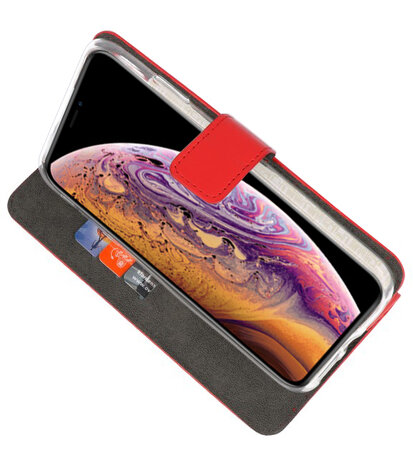 Rood Wallet Cases Hoesje voor iPhone XS Max 