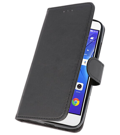 Zwart Bookstyle Wallet Cases Hoesje voor Huawei Y3 2018