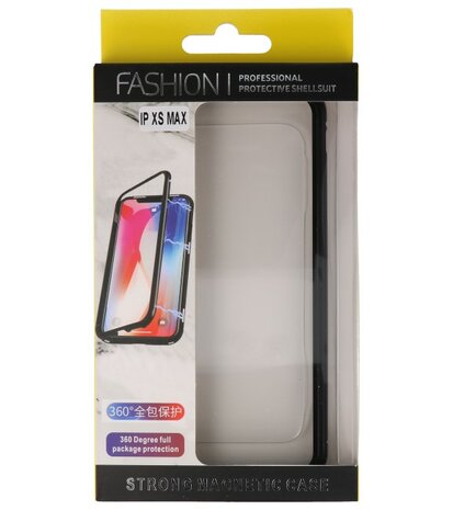 Magnetic Back Cover voor iPhone XS Max Zwart - Transparant