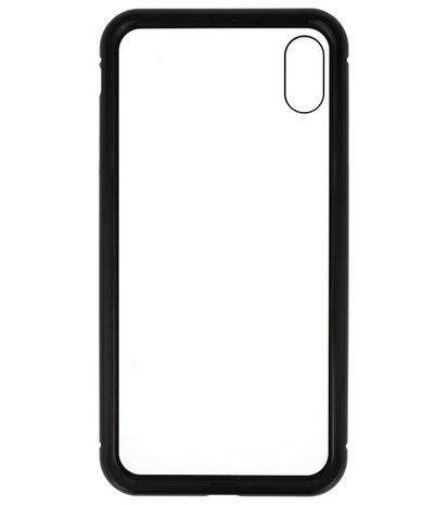 Magnetic Back Cover voor iPhone XS Max Zwart - Transparant