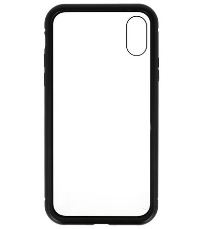 Magnetic Back Cover voor iPhone XS Zwart - Transparant