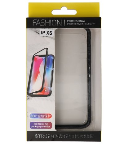 Magnetic Back Cover voor iPhone XS Zwart - Transparant