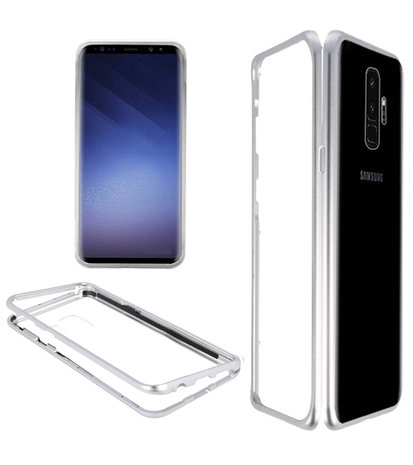 Zilver - Transparant Magnetisch Back Cover Galaxy S9 Plus