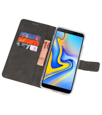 Wallet Cases Hoesje voor Galaxy J6 Plus Wit