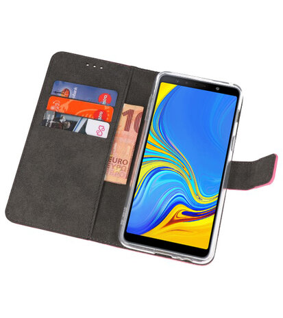 Wallet Cases Hoesje voor Galaxy A7 (2018) Roze