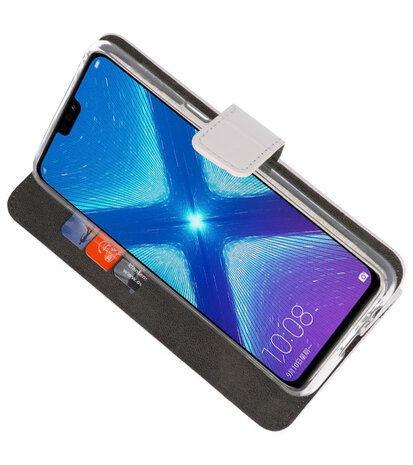 Wallet Cases Hoesje voor Huawei Honor 8X Wit