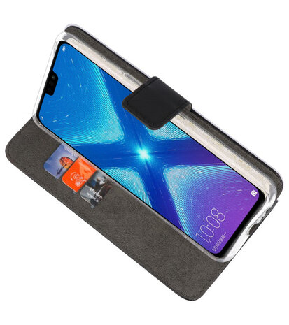 Wallet Cases Hoesje voor Huawei Honor 8X Zwart