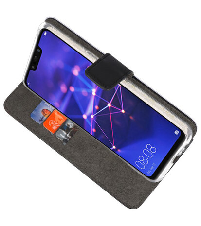 Wallet Cases Hoesje voor Huawei Mate 20 Lite Zwart