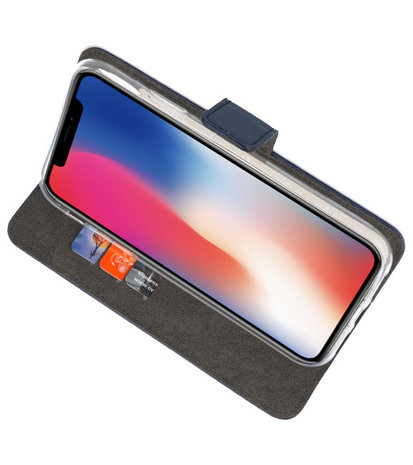 Wallet Cases Hoesje voor iPhone XS - X Navy