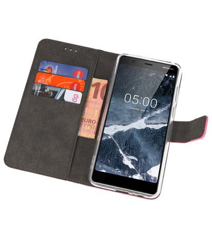 Wallet Cases Hoesje voor Nokia 5.1 Roze