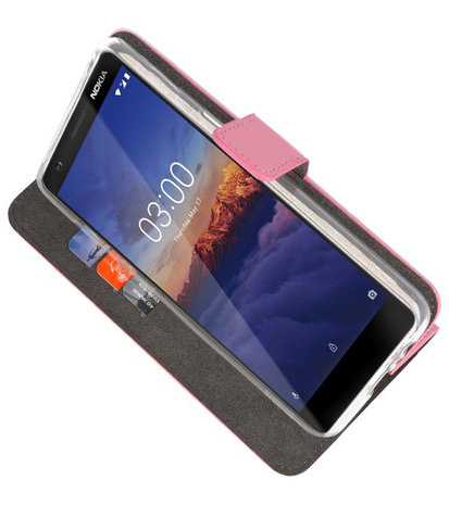 Wallet Cases Hoesje voor Nokia 3.1 Roze