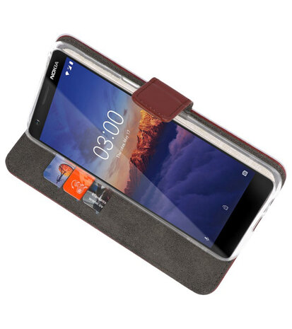 Wallet Cases Hoesje voor Nokia 3.1 Bruin