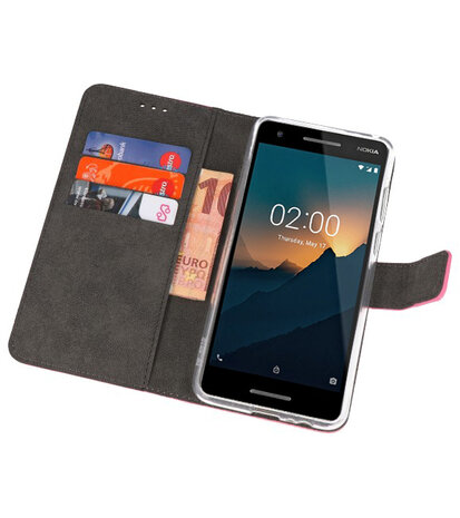 Wallet Cases Hoesje voor Nokia 2.1 Roze