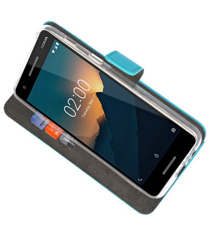 Wallet Cases Hoesje voor Nokia 2.1 Blauw