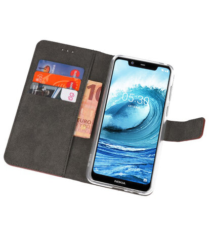 Wallet Cases Hoesje voor Nokia X5 5.1 Plus Bruin