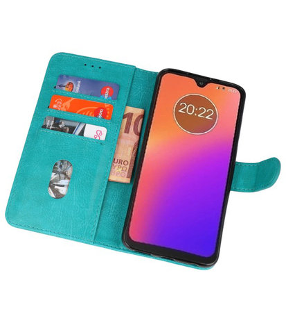 Bookstyle Wallet Cases Hoesje voor Moto G7 Groen