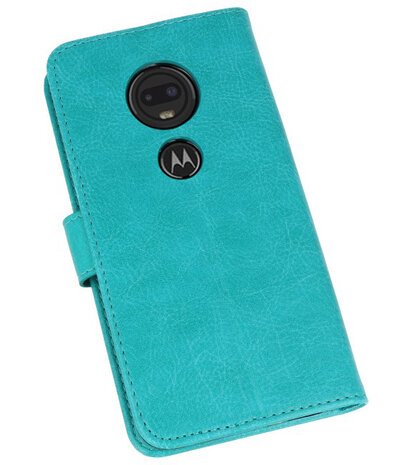Bookstyle Wallet Cases Hoesje voor Moto G7 Groen