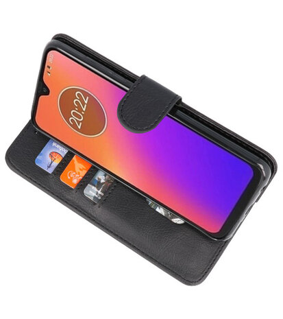 Bookstyle Wallet Cases Hoesje voor Moto G7 Zwart