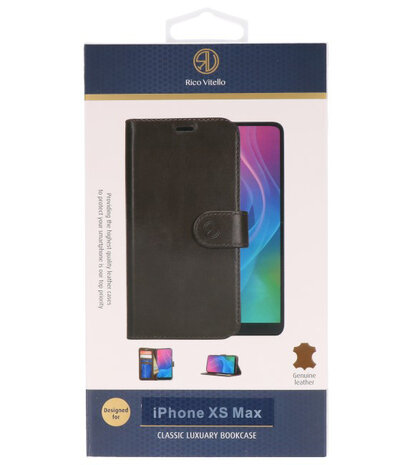 Rico Vitello Mocca Echt Leder Hoesje voor iPhone XS Max