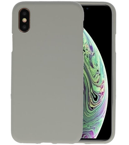 Color TPU Hoesje voor iPhone XS / X Grijs