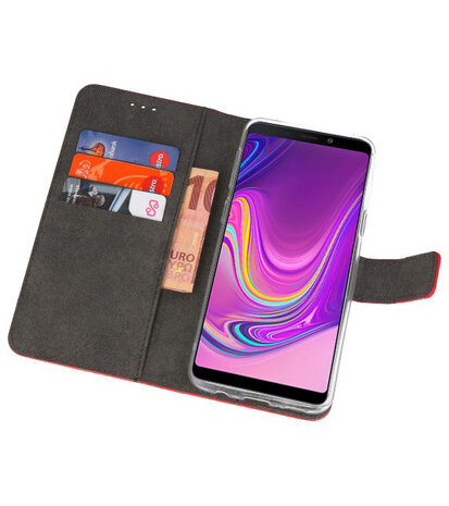 Wallet Cases Hoesje voor Samsung Galaxy A9 2018 Rood