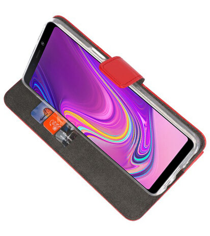 Wallet Cases Hoesje voor Samsung Galaxy A9 2018 Rood