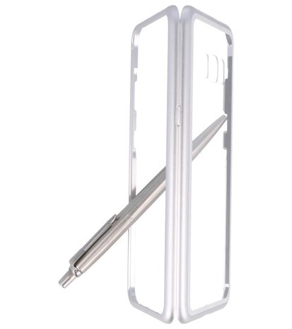 Zilver Transparant Magnetisch Back Cover Hoesje voor Samsung Galaxy S8